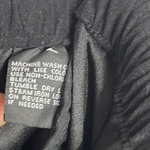 Erika Straight Leg Faux Suede Pants Women's L Black Floral Embroidery Casual VTG - Picture 9 of 12